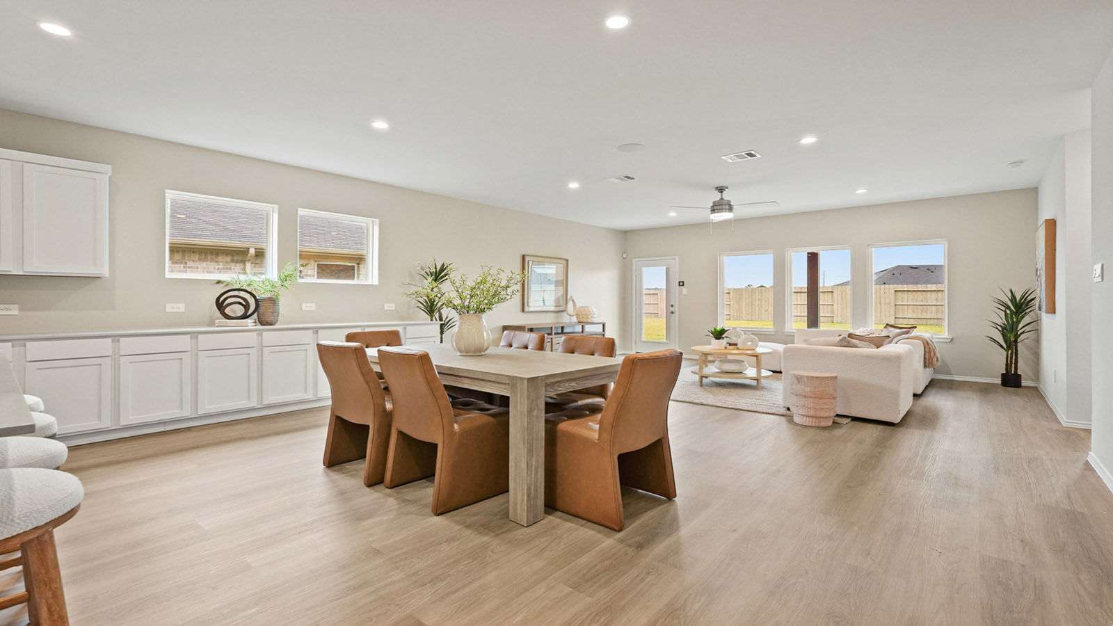 dining area with vinyl flooring
