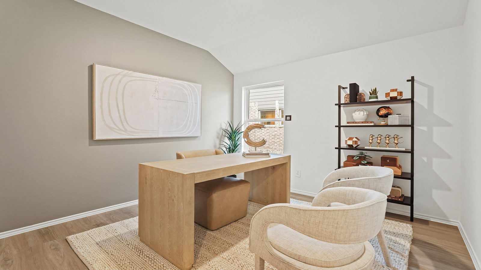 study with bright windows