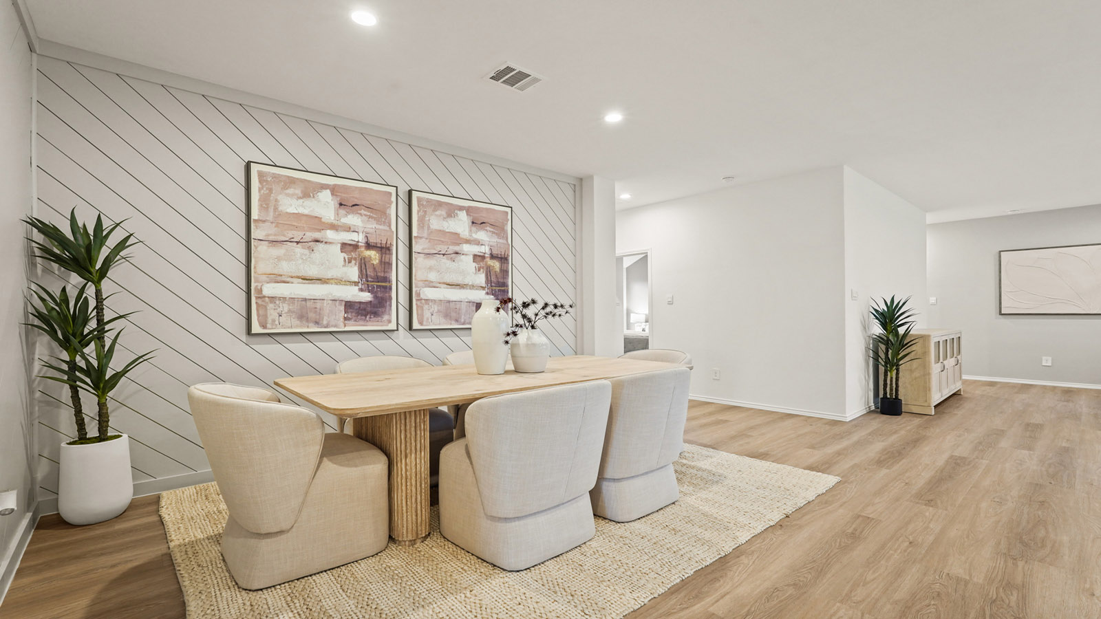 dining area with vinyl flooring