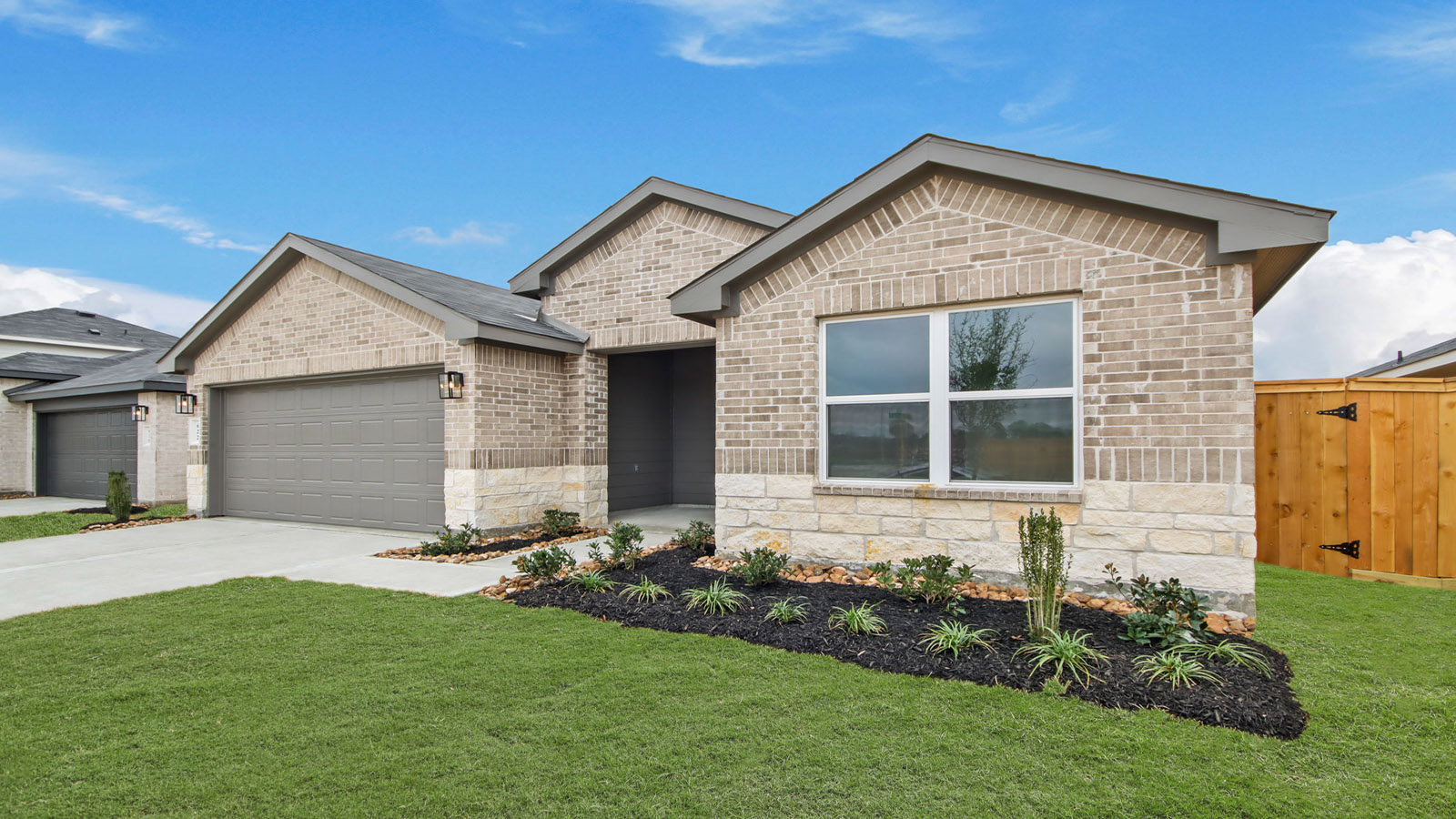 One story home with two car garage