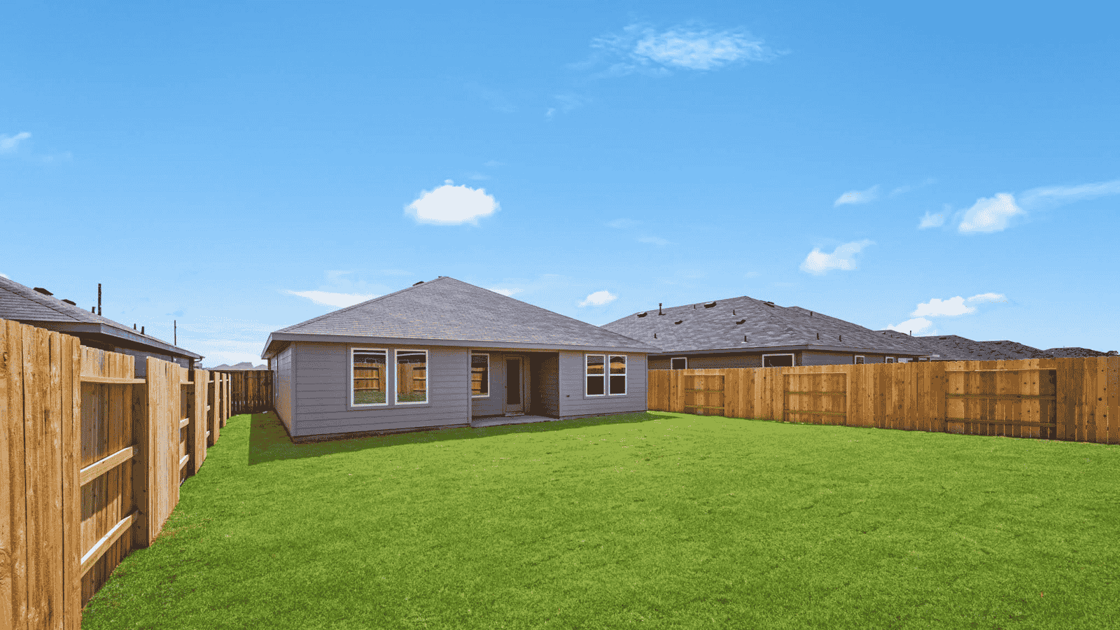 fully landscaped backyard