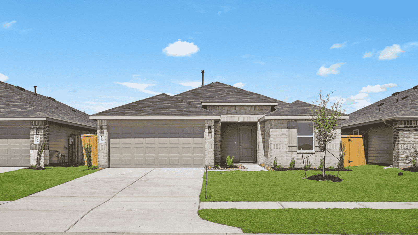 single story home with 2 car garage