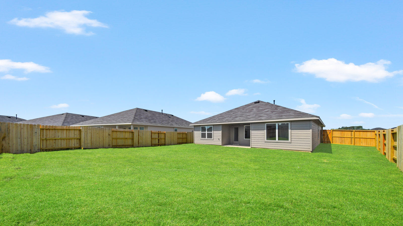 fully landscaped backyard