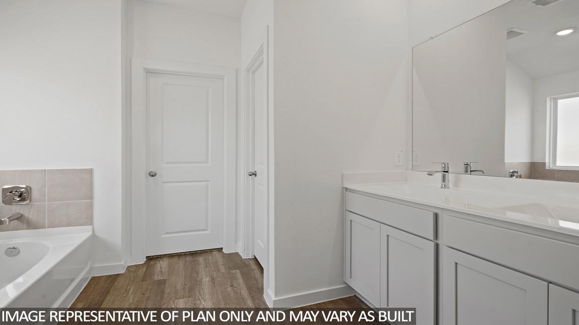 Primary bathroom with double sinks