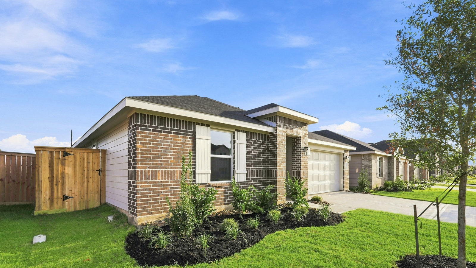 One story home with two car garage