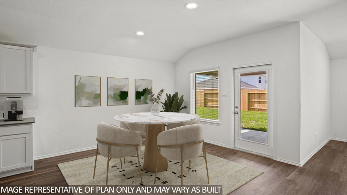 Dining area with vinyl flooring