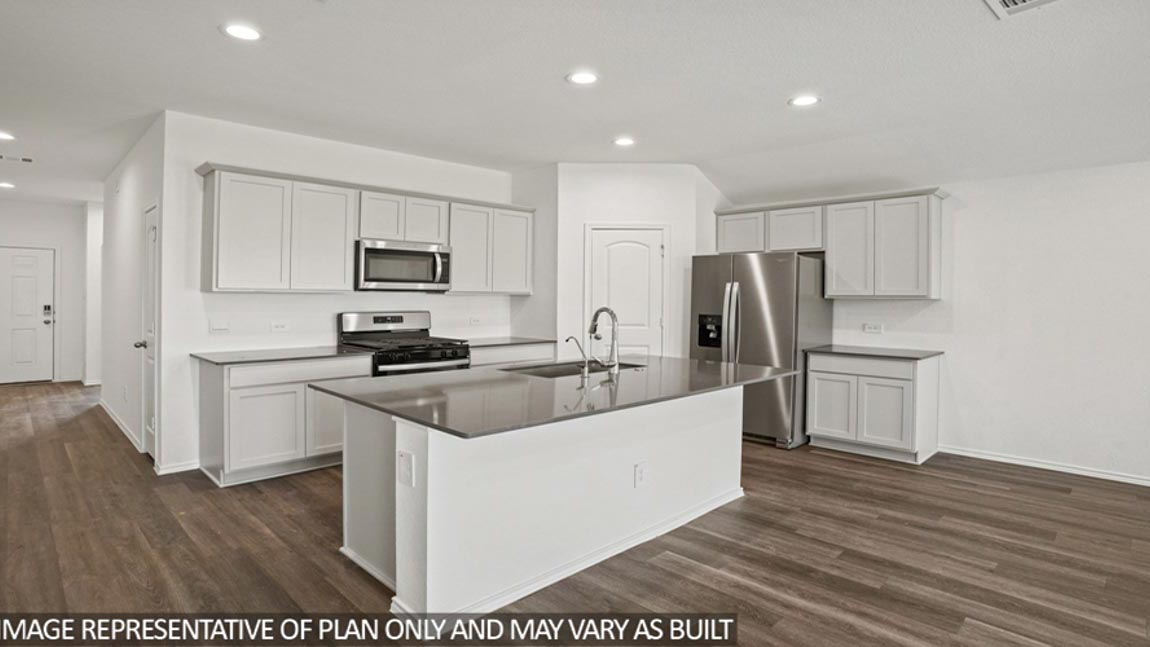 Kitchen with vinyl flooring
