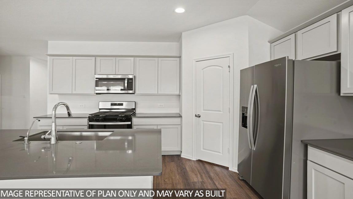 Kitchen with vinyl flooring