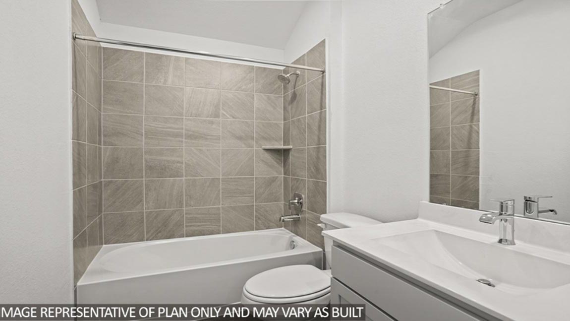 Primary bathroom with single sink