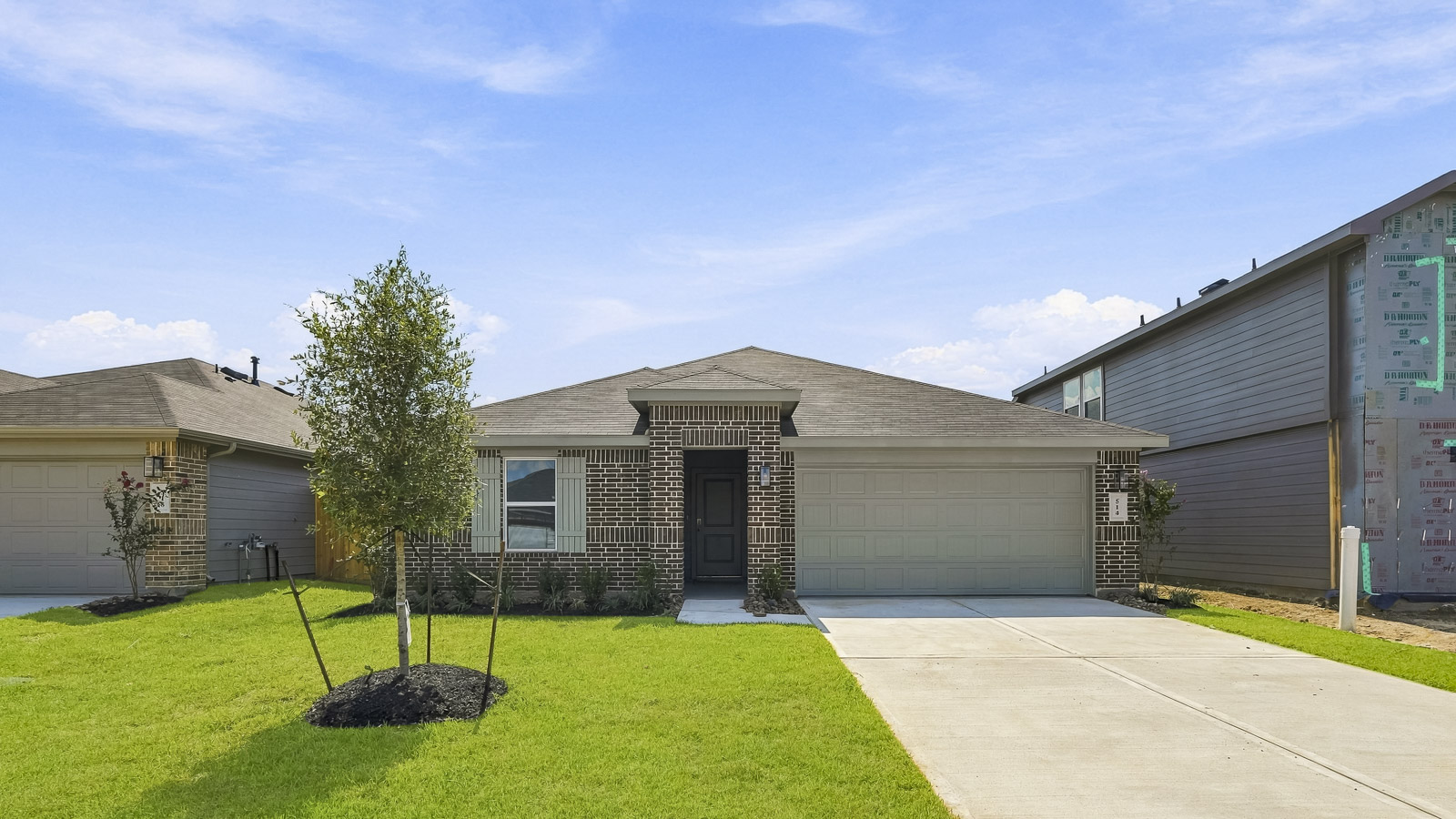 two story home with 2  car garage