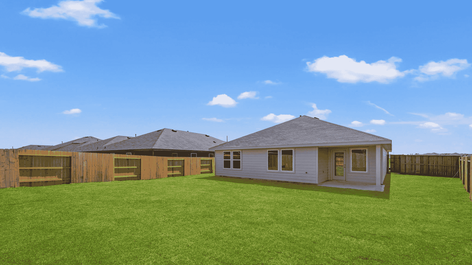 fully landscaped backyard