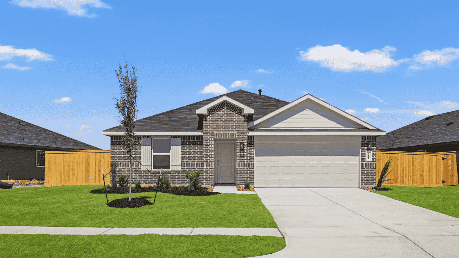 single story home with 2 car garage