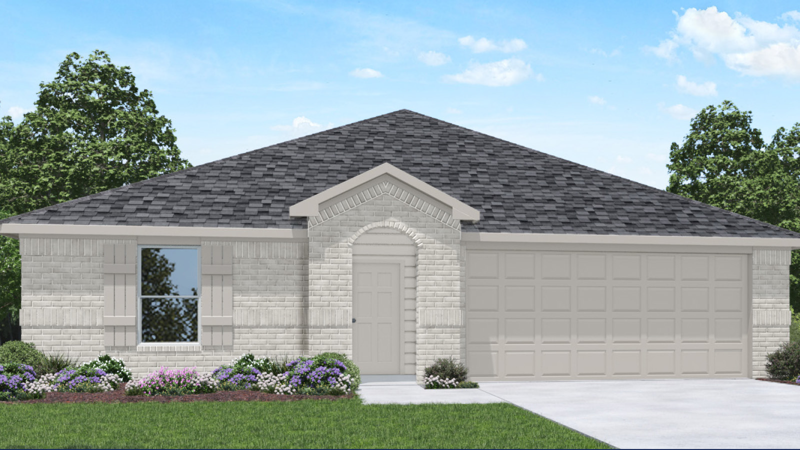 One story home with two car garage