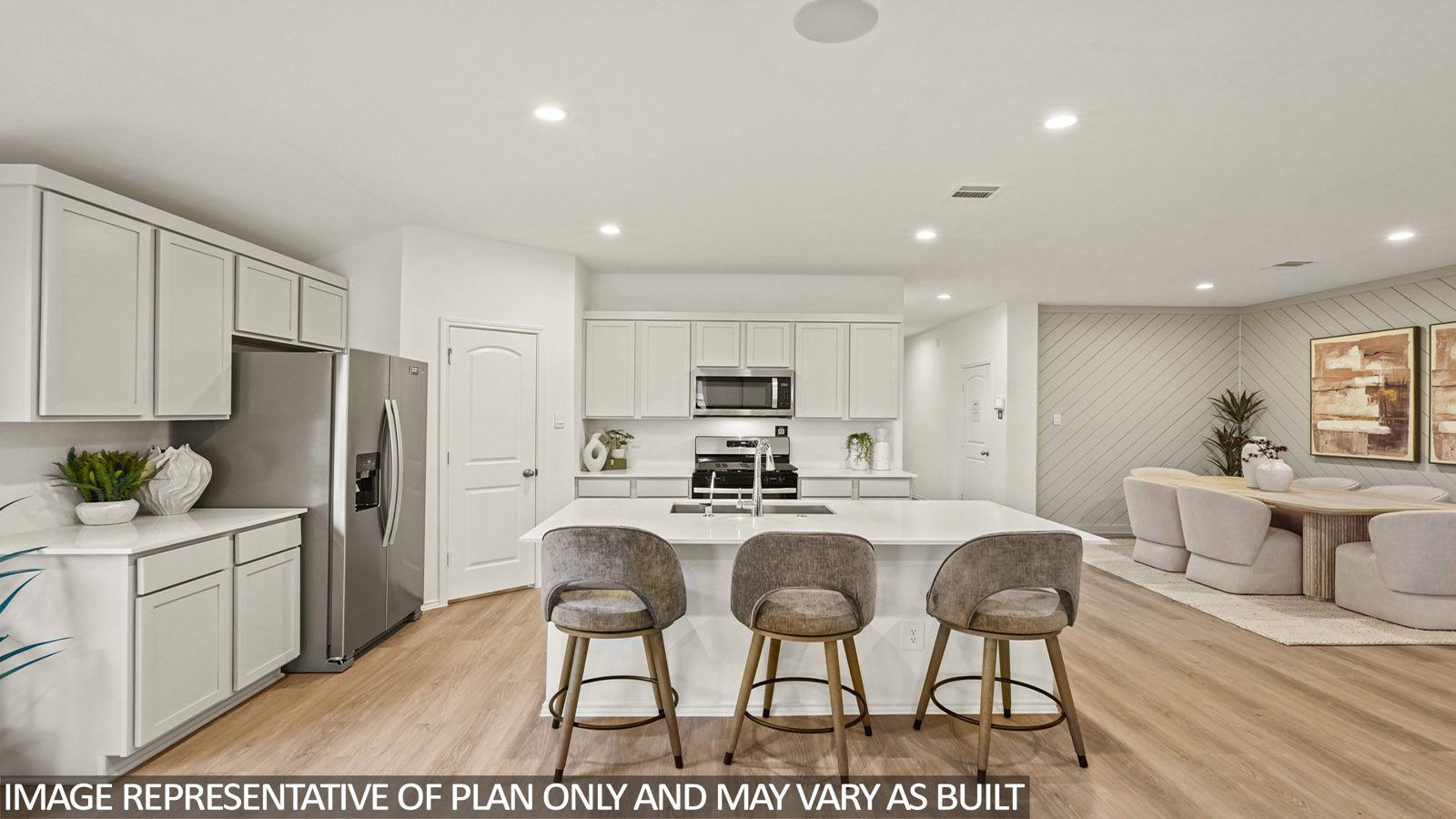Kitchen with vinyl flooring