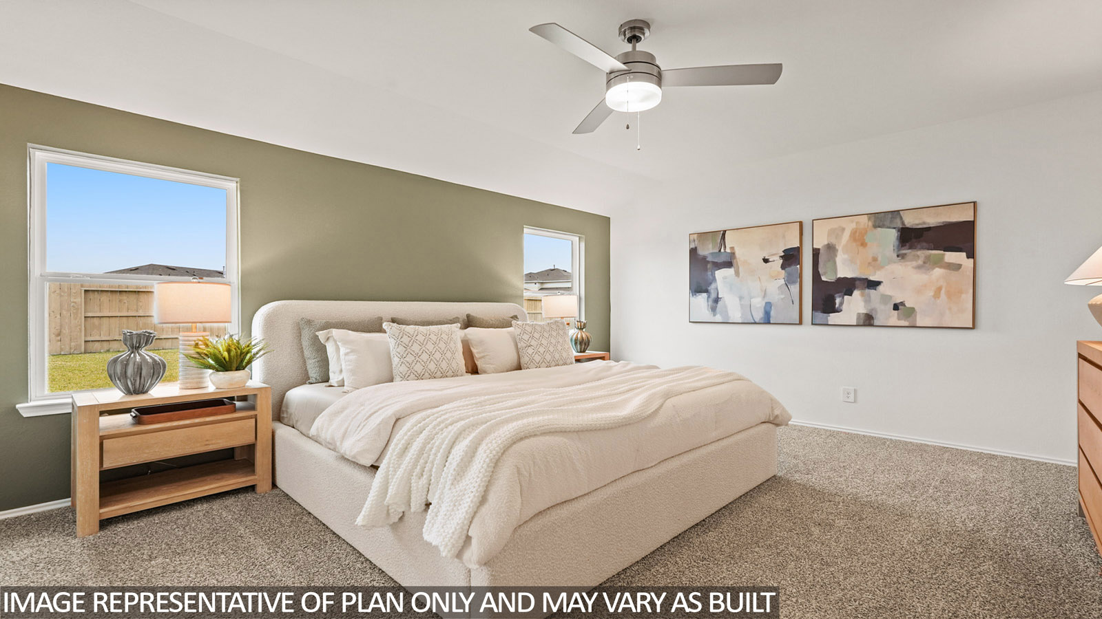 Primary bedroom with carpet flooring