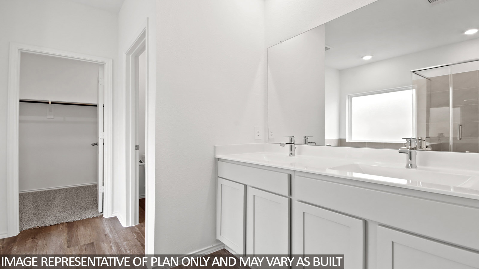 Primary bathroom with double sinks