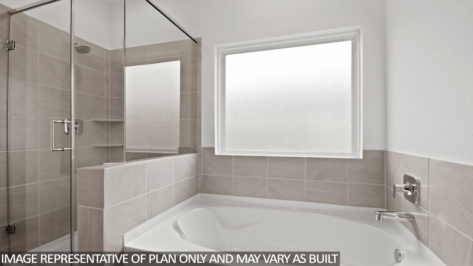 Primary bathroom with tub and shower