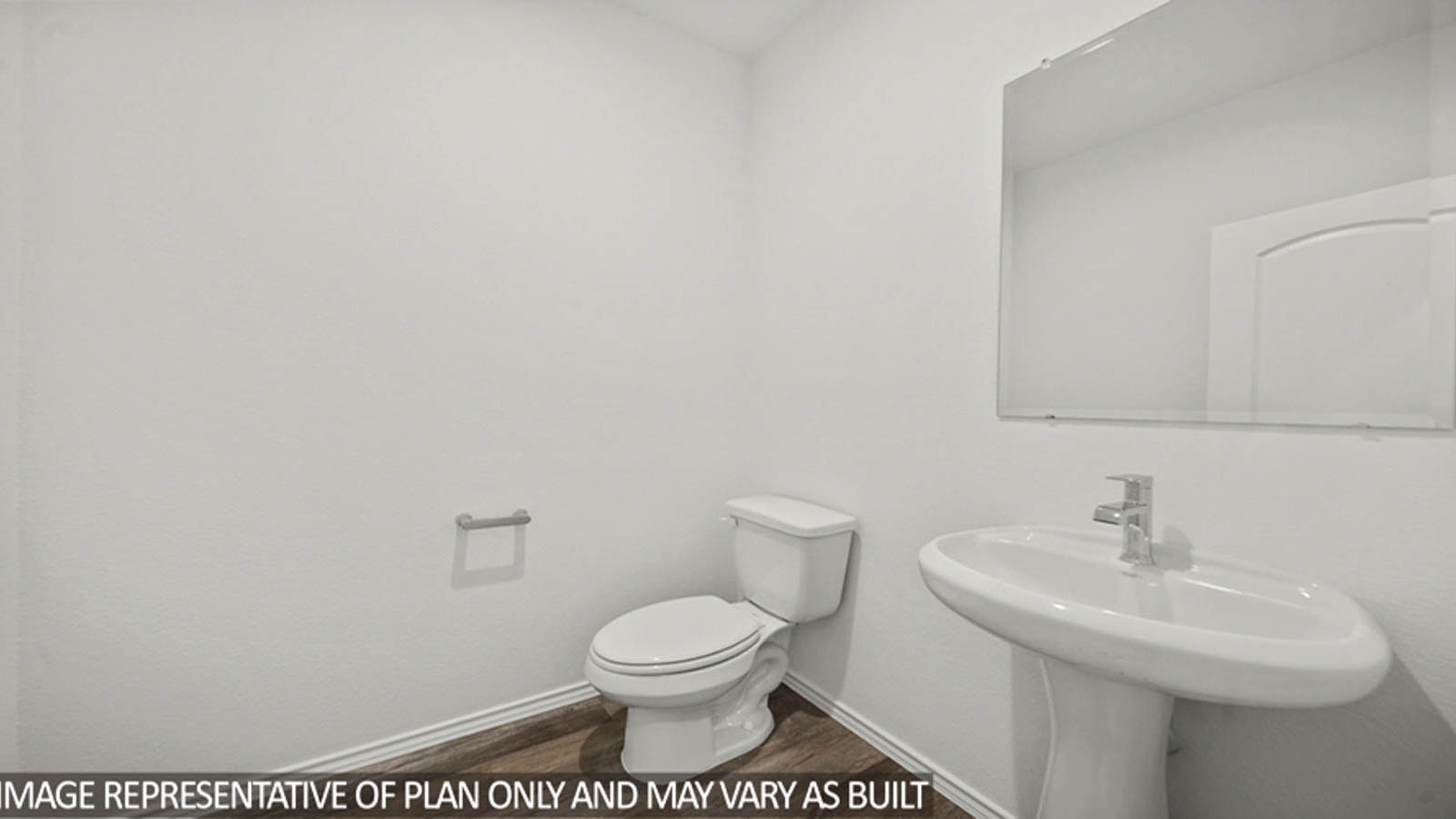 Powder bathroom with pedestal sink