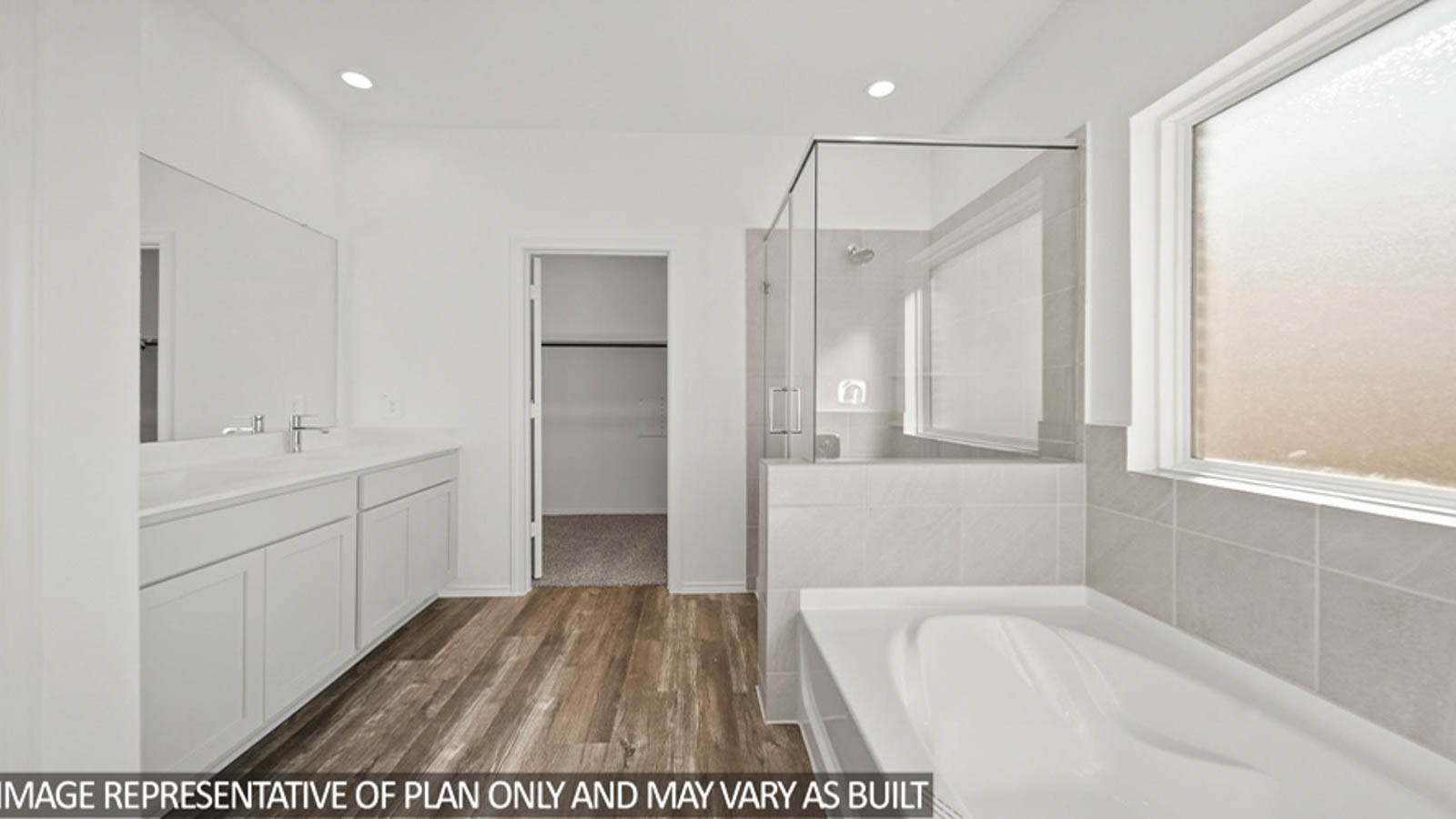 Primary bathroom with double sinks