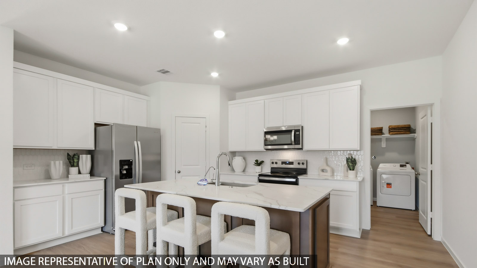 Kitchen with vinyl flooring