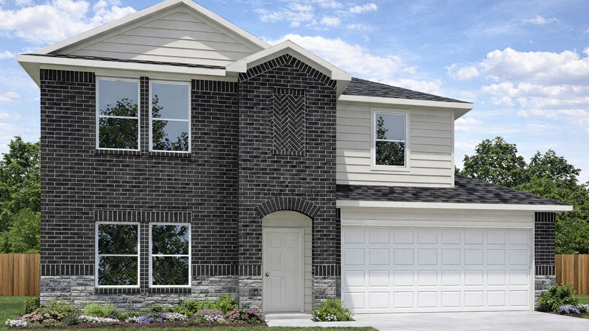 two story home with 2 car garage