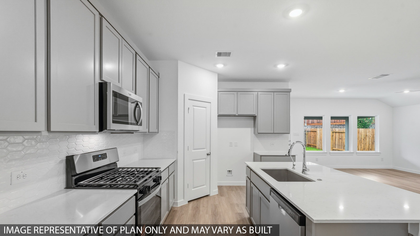 Kitchen with vinyl flooring
