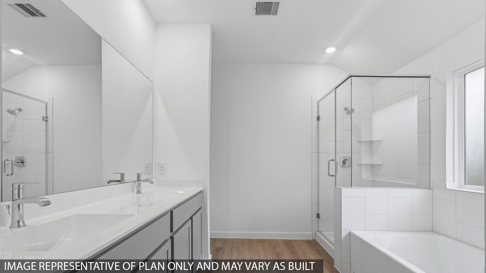 Primary bathroom with double sinks