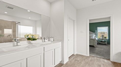Primary bathroom with double sinks