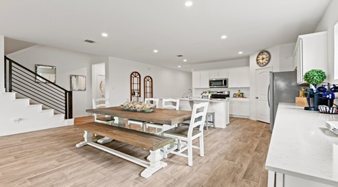 Dining room with vinyl flooring