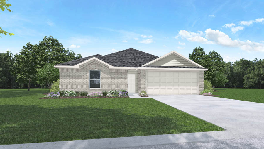 One story home with two car garage