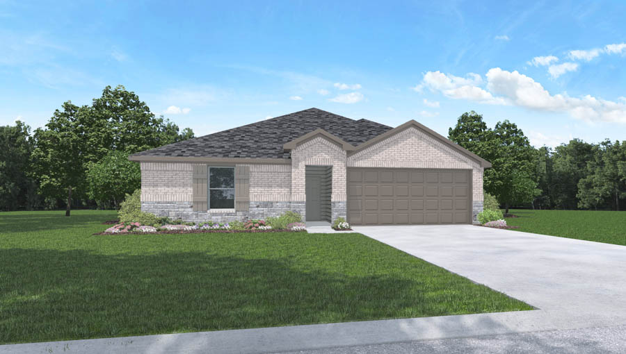 One story home with two car garage