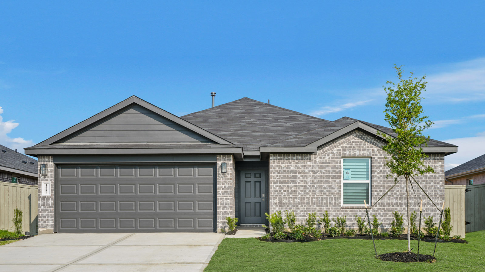 One story home with two car garage