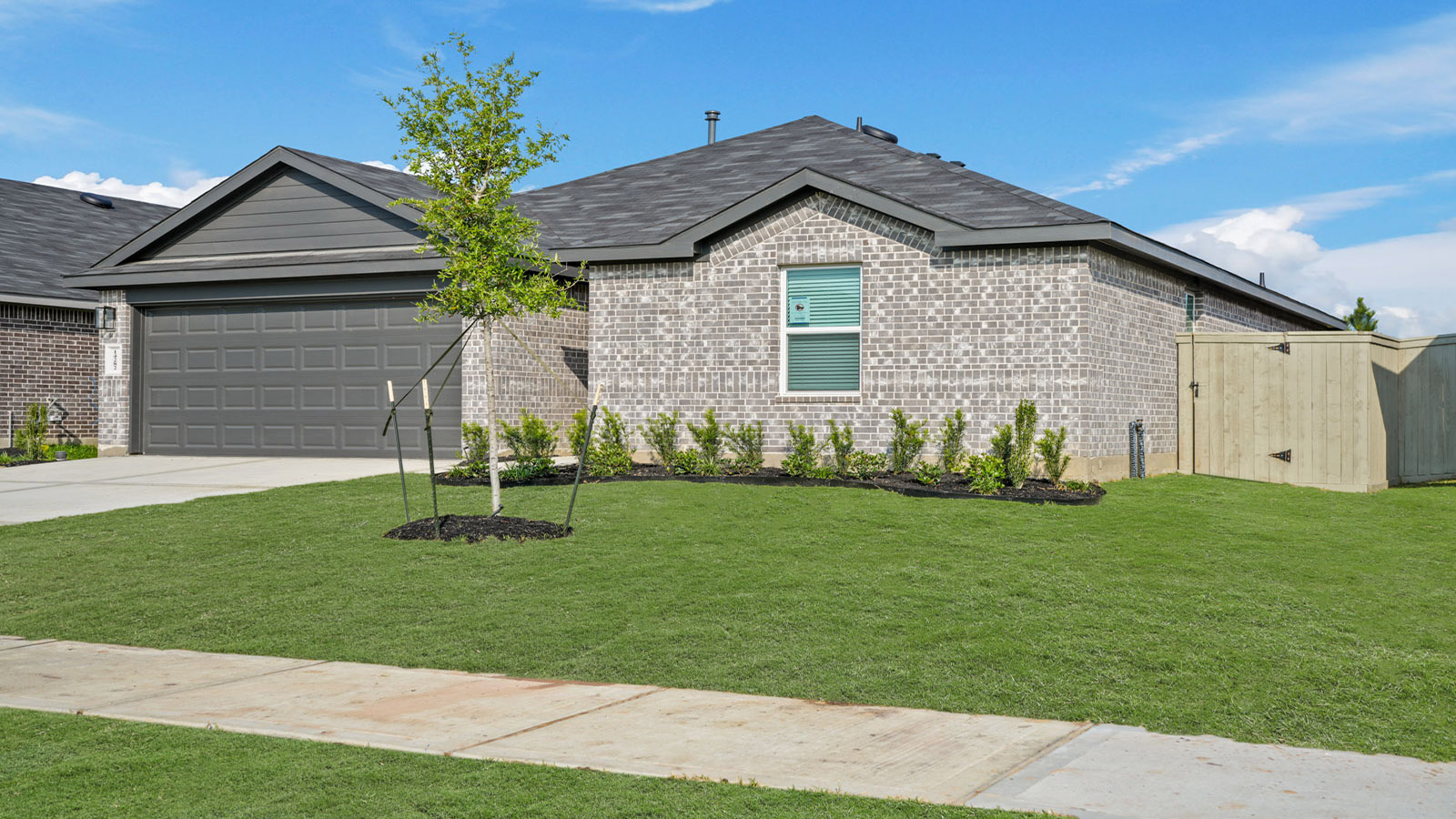 One story home with two car garage