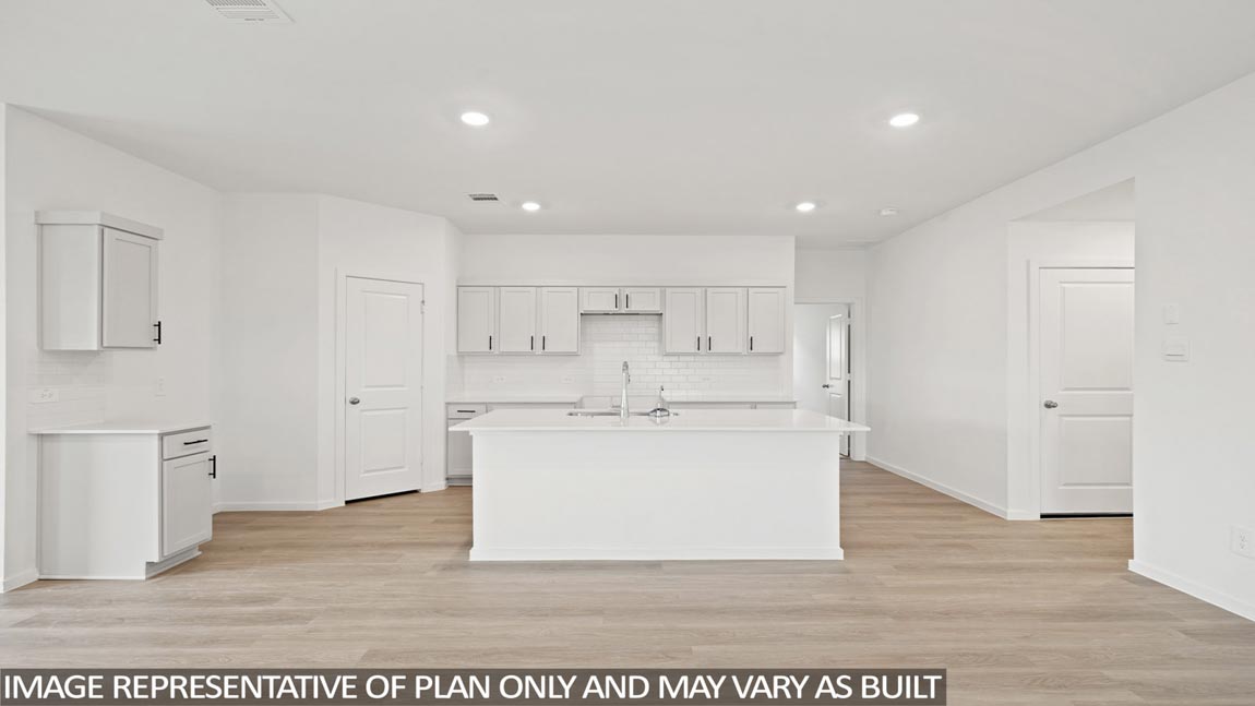 Open concept living, dining, and kitchen area