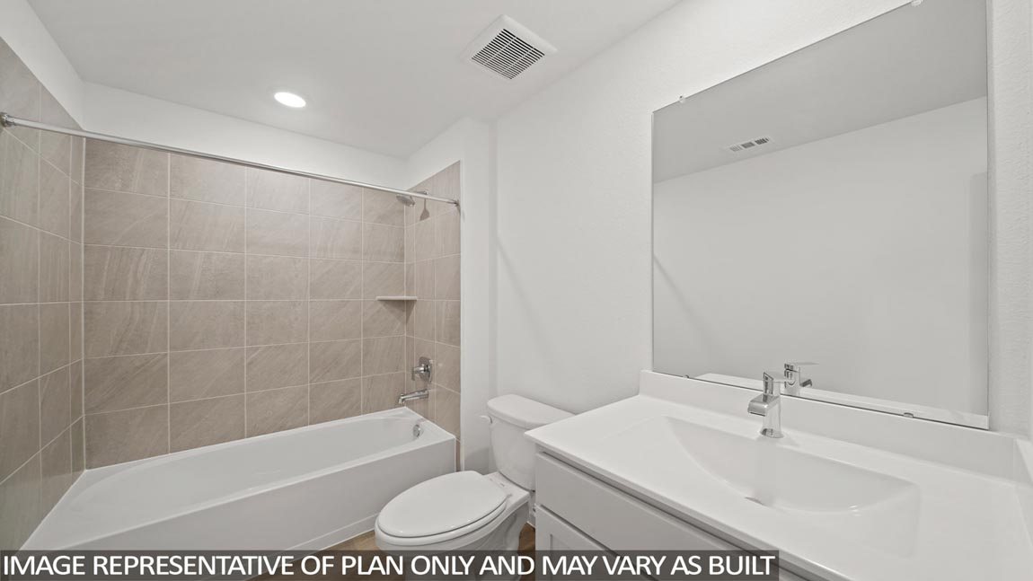 Secondary bathroom with single sink