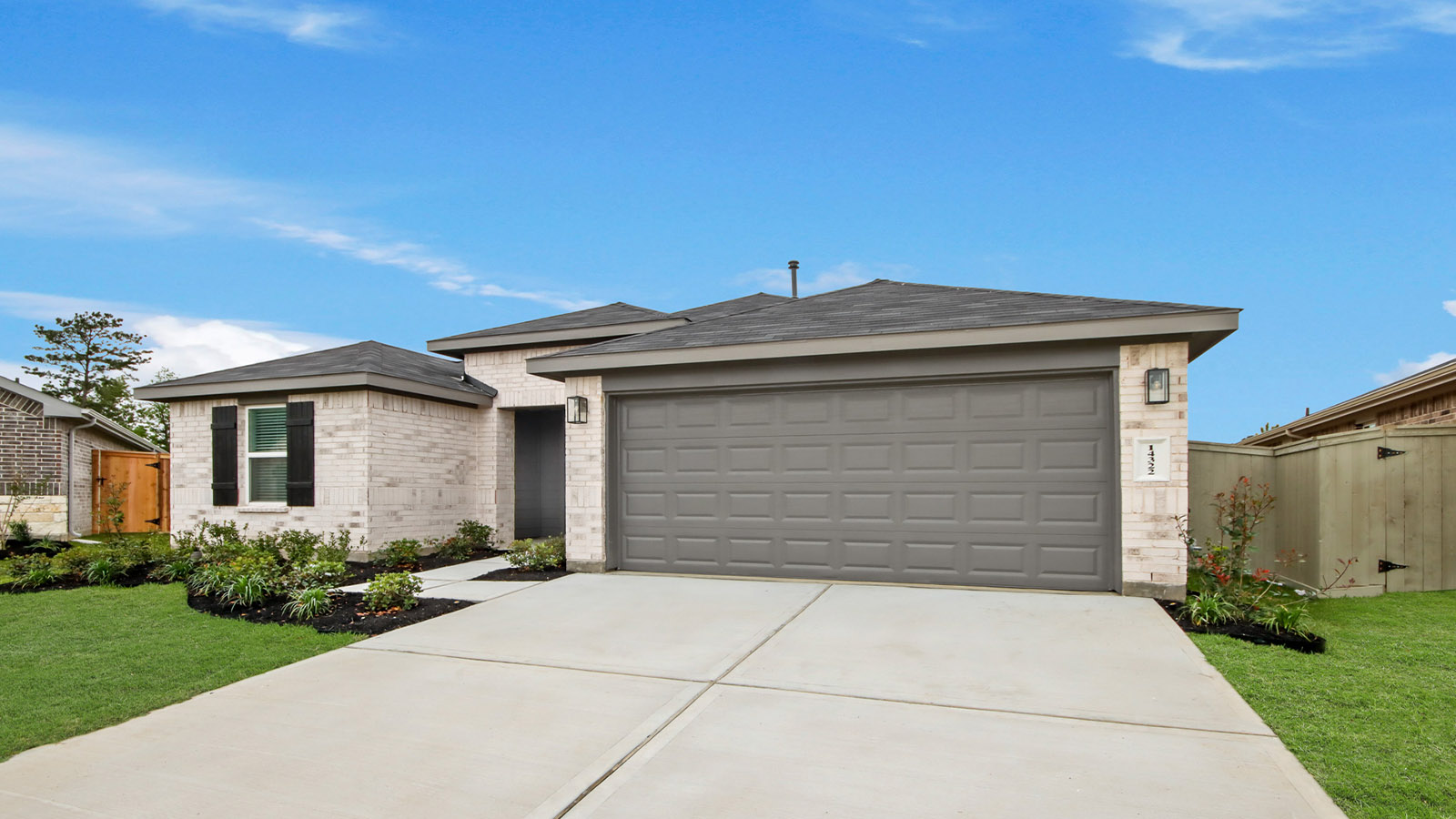 One story home with two car garage