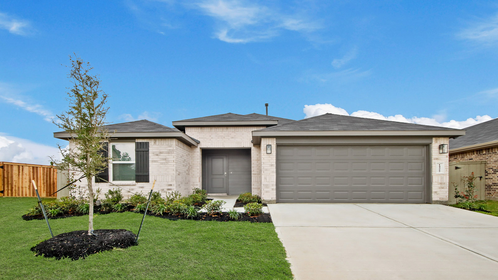One story home with two car garage