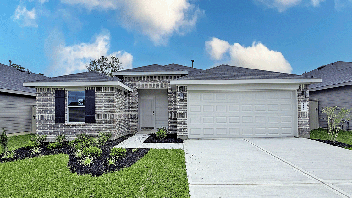 One story home with two car garage