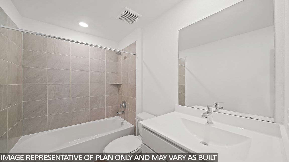 Secondary bathroom with single sink