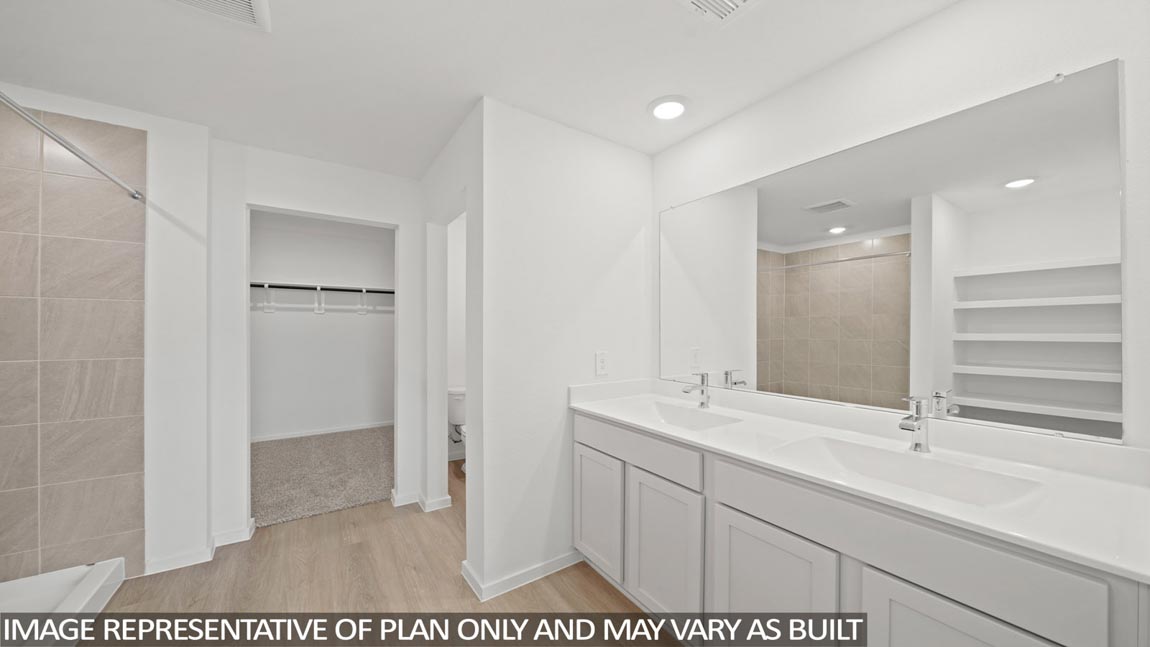Primary bathroom with double sinks