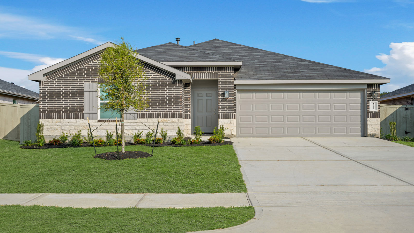 One story home with two car garage