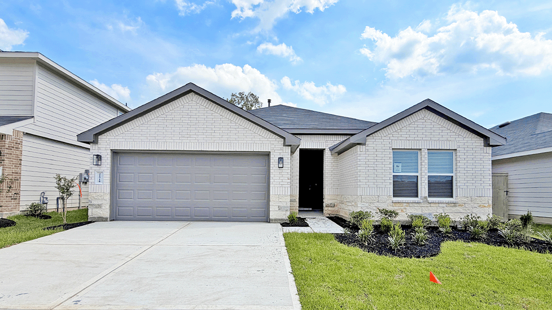 One story home with two car garage