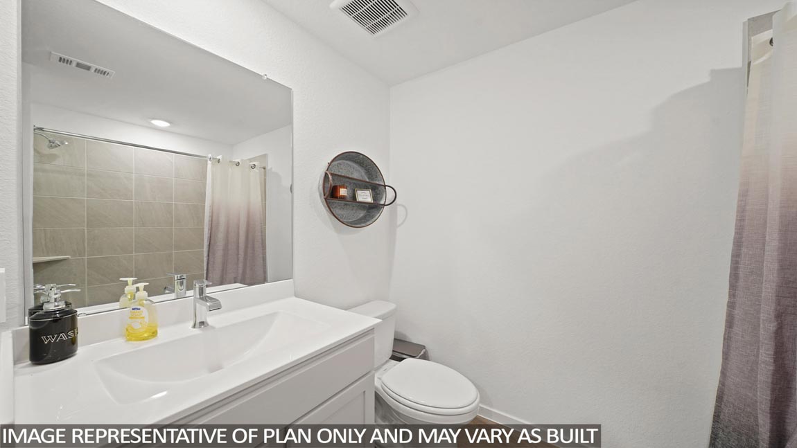 Secondary bathroom with single sink