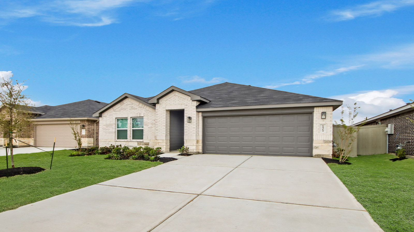 One story home with two car garage