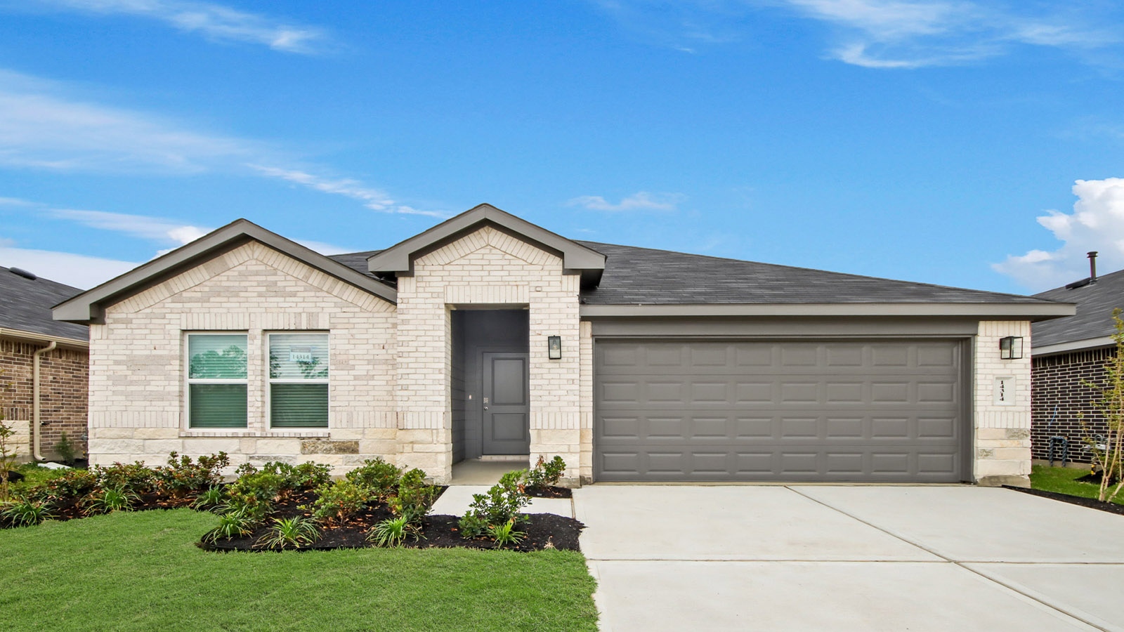 One story home with two car garage