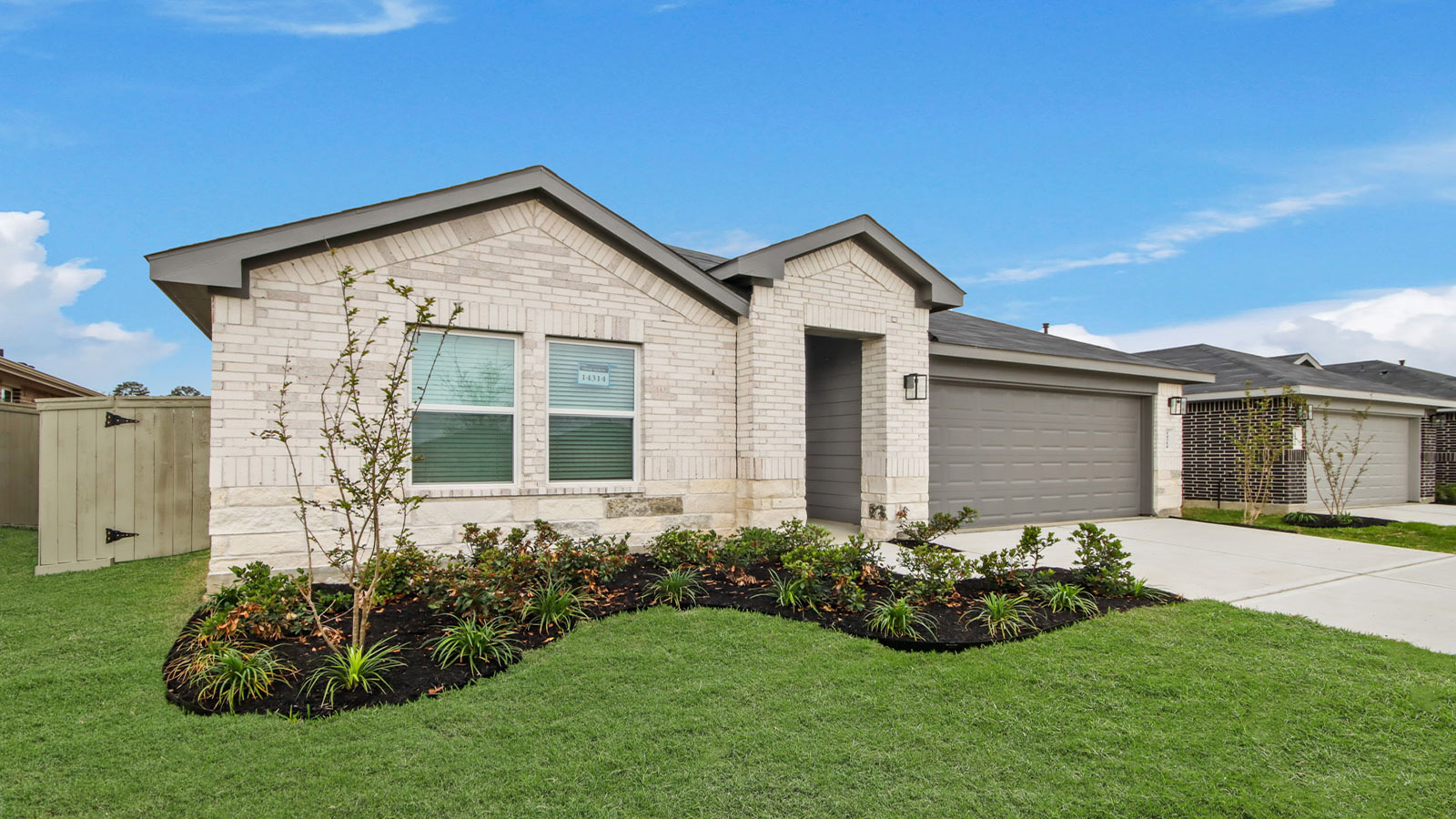 One story home with two car garage
