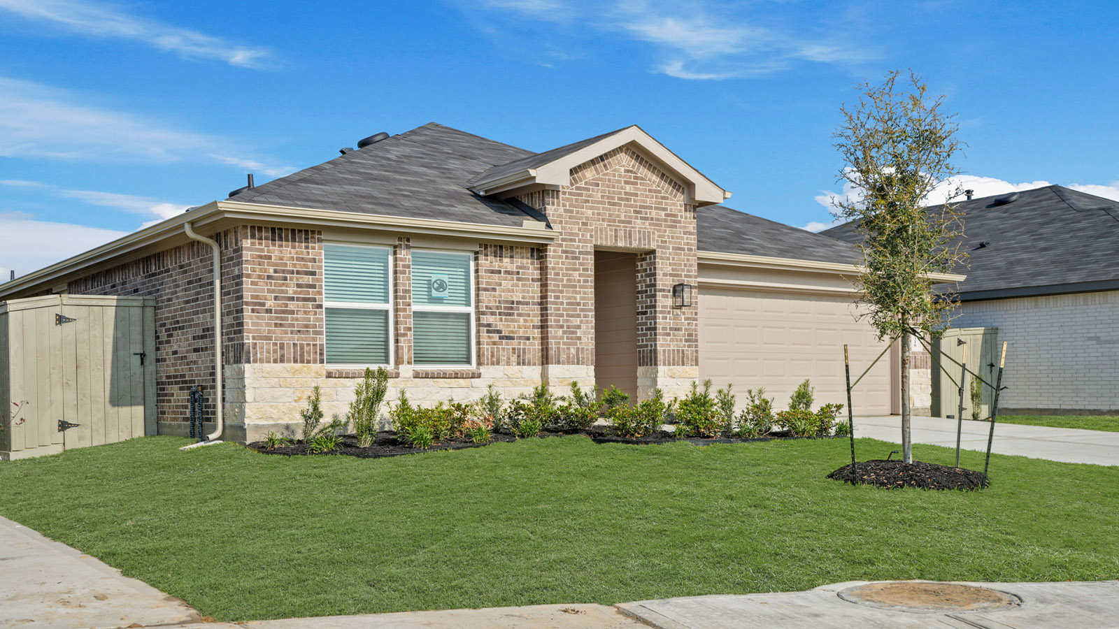 One story home with two car garage