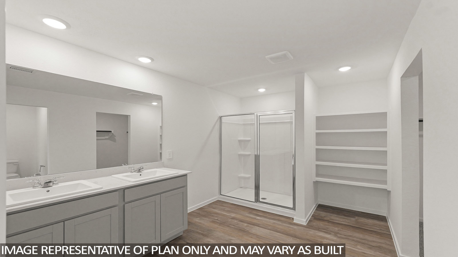 Primary bathroom with double sinks