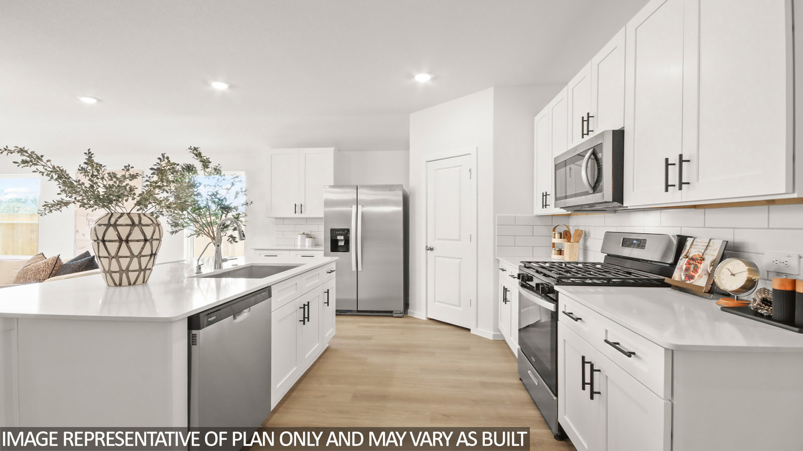 Open concept living, dining, and kitchen area