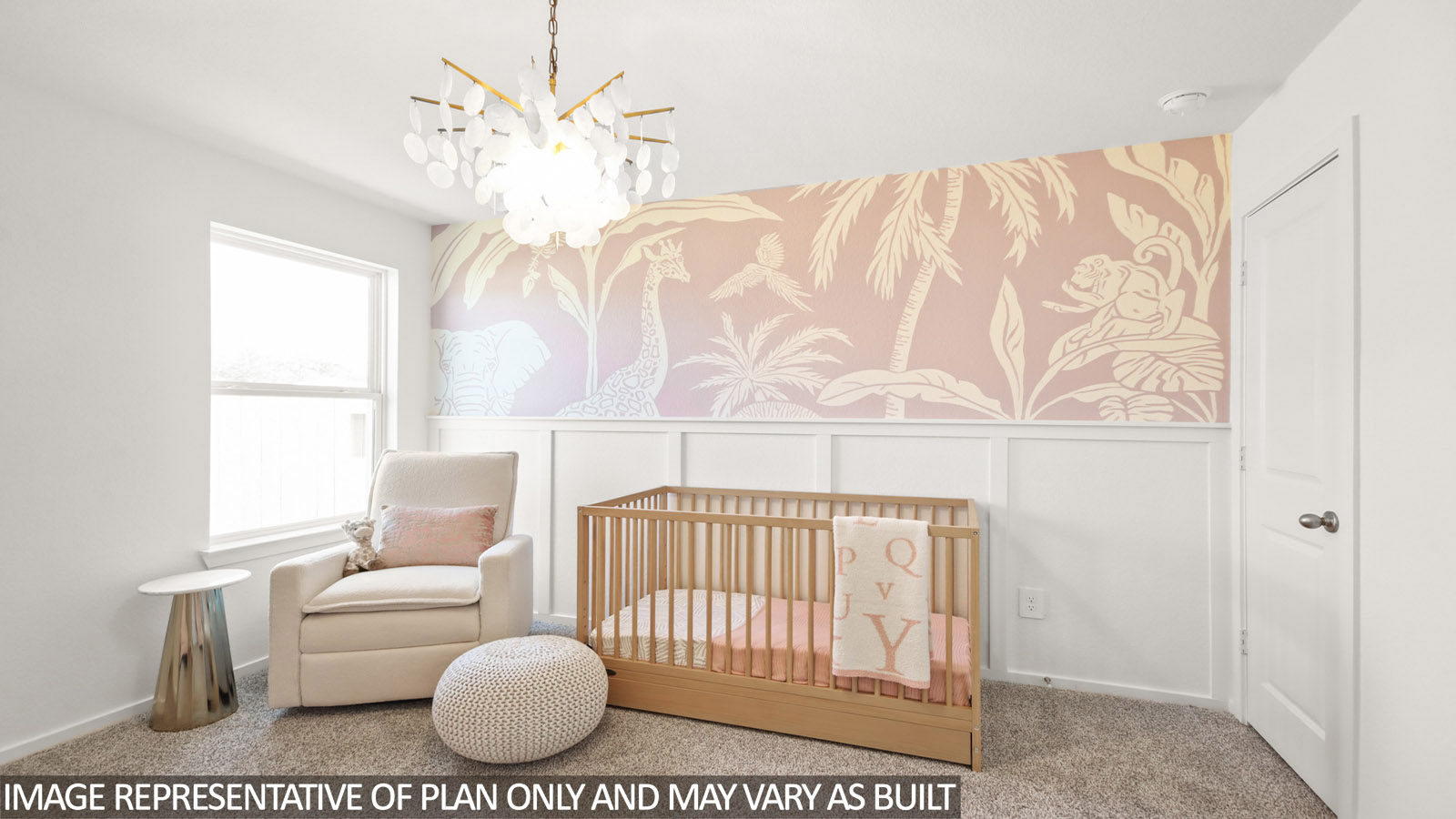 Secondary bedroom with carpet flooring